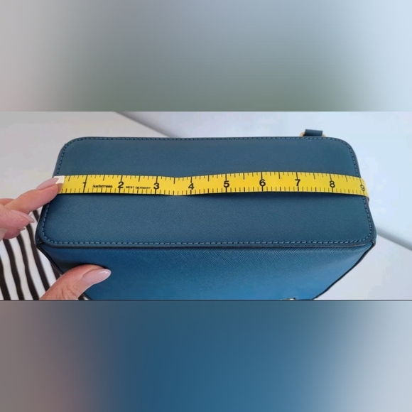 Henri Bendel New York Leather Backpack Blue Turquoise - Picture 11 of 16